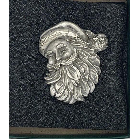 Jolly Santa Brooch Seagull Pewter 1992 Nova Scotia - Picture 1 of 6